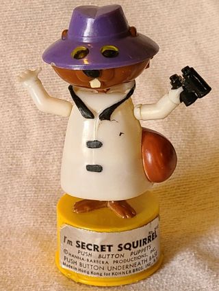 Vintage Kohner Secret Squirrel Push Button Puppet Hanna Barbera Toy