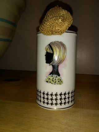 Vintage Perfume Bottle Porcelain With Lady Head,  Approx 4 In Height.