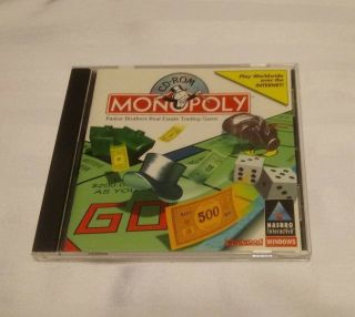 Vintage Monopoly Cd - Rom Computer Video Board Game (pc,  1996) Windows Version