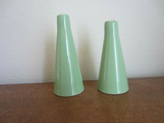 Vintage Mid Century Modern Ceramic Salt And Pepper Shakers With Stoppers