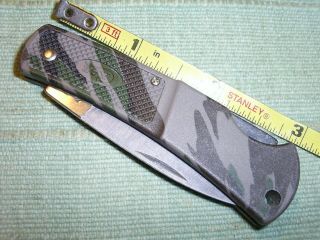 Vintage Case Xx Usa 225 L Ss Pocket Knife 3 " Light Weight Camo Handle Lockback