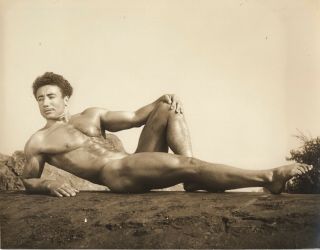Gay: Vintage 1950s? Nude Male 8x10 Dick Falcon? Photograph Reclining Stunner M13