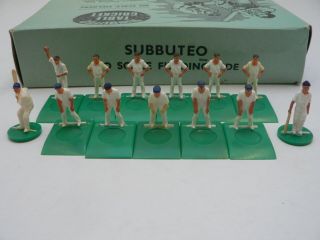 Subbuteo Vintage Cricket England Team With Batsmen,  Boxed.