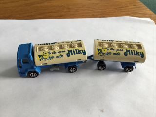 Vintage Majorette 1:64 Diecast - Ford Milk Truck 241 - 245 & Trailer Milky