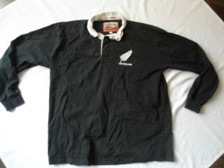 Vintage Zealand All Blacks Cotton Traders Rugby Jersey Shirt Large