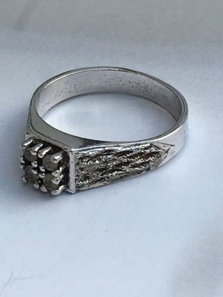 Vintage Brutalist Modernist Bark Sterling Silver Ring Size Q