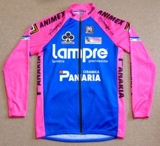 Good Cond Vintage Lampre Panaria Pro Team Jersey.  Santini Xxl 41 " Circumference