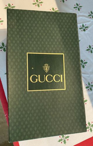 Vintage Gucci 100 Authentic Green Shoe Box (empty) 12.  5”x 7” W/filler