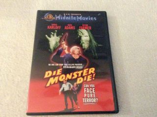 Die Monster Die Dvd Boris Karloff Midnite Movies Vintage Horror Cult Classic Vg