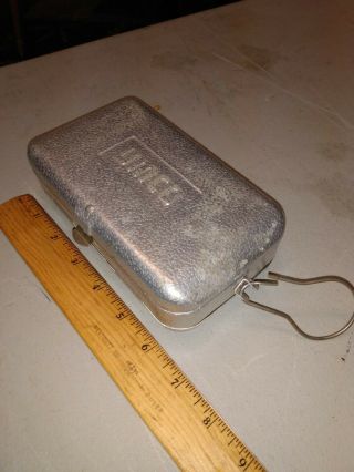 Vintage Umco Aluminum Tackle Box Fly Fishing W/ Belt Clip