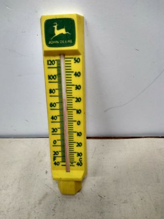 Vintage Plastic John Deere Advertising Thermometer
