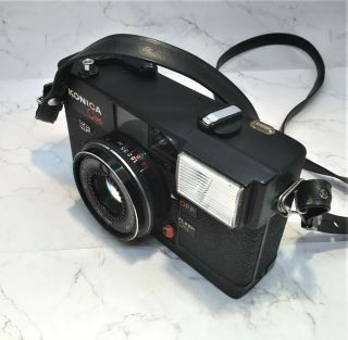 KONICA C35 EF 35mm Vintage RETRO Film Camera With 35mm Roll Of Film & Case 3