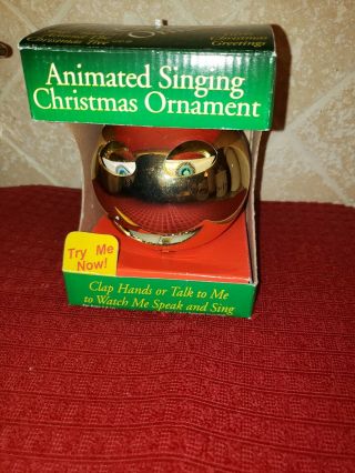 Vintage Pbc Animated Singing Christmas Ornament