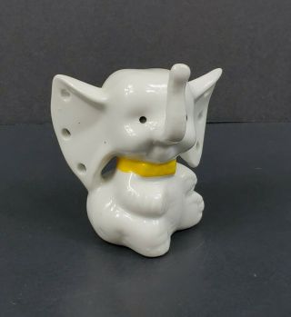 Vintage Porcelain Elephant Trunk Up Ring & Earring Holder Jewelry Organizer Euc