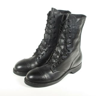 Biltrite Vintage 1967/75 Military Black Leather Steel Toe Combat Boots Size 7xn
