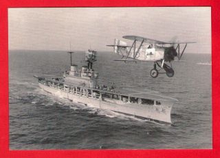 Royal Air Force Museum Postcard Fairey Flycatcher & Aircraft Carrier Hms Eagle
