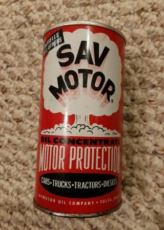 Vintage Smp Sav Motor Oil Company Can 16oz Full