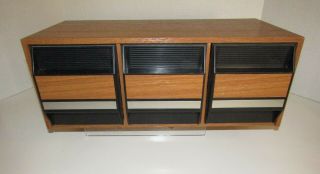 Vintage Faux Wood Grain 3 Drawer Cd Storage Cabinet Holder Holds 42