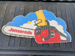 Jonsered Chainsaw Sign,  Vintage Chainsaw Jonsered Double Sided Sign,  Collector