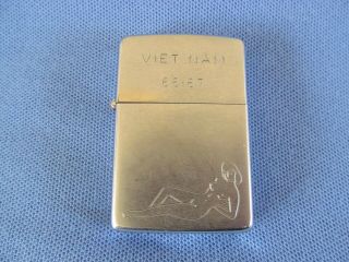 Vintage Vietnam Era Zippo Lighter Nicely Engraved 66 - 67