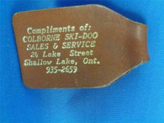 Colborne Ski - Doo Shallow Lake Ont Sales Service Leather Keyring Fob Vintage