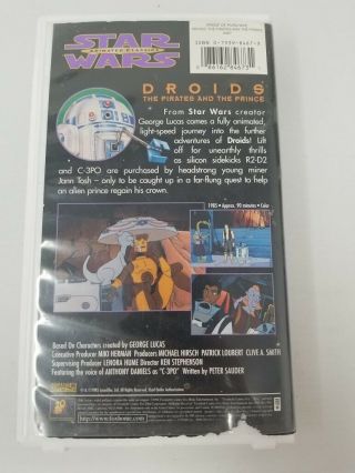 VINTAGE 1985 STAR WARS DROIDS ANIMATED CLASSICS VHS THE PIRATES AND THE PRINCE 2