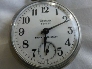 Vintage Pocket Watch - Westclox Scotty - Shock Resistant - Wind - Up 2