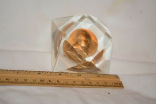 Vintage Acrylic Lucite Paperweight,  W.  Clement Stone Pma