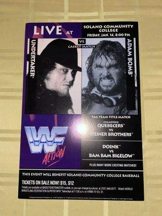 Wwf Vintage Live Event Poster Promotional Poster The Undertaker Hulk Hogan
