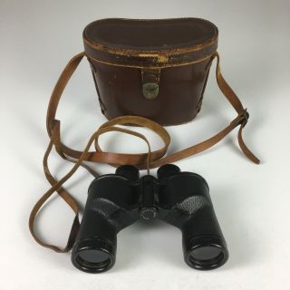 Vintage Bushnell 7x35 Binoculars,  Leather Carrying Case,  Made In Occupied Japan