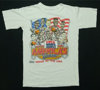 Rare Vtg Salem America’s Dream Team 1992 Caricature T Shirt 90s Michael Jordan S