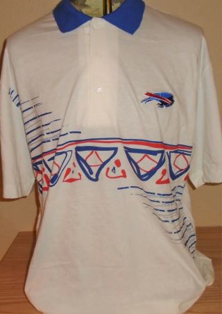 Vintage 1990s Buffalo Bills Bowl Nfl Polo T Shirt Large