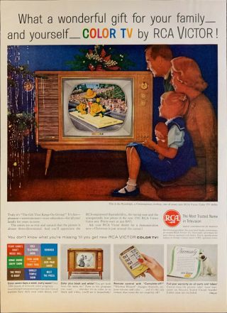 Vintage 1960 Rca Color Tv For Christmas Rose Parade On Tv Print Ad Advertisement