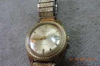 Vintage 1968 M8 Bulova Gold Fill Automatic Date 17J 11ALACD Men ' s Wrist Watch 2