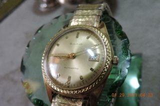 Vintage 1968 M8 Bulova Gold Fill Automatic Date 17J 11ALACD Men ' s Wrist Watch 3