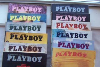 Vintage Playboy Magazines 1974 12 Issues