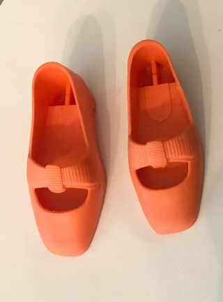 Vintage Ideal Crissy Doll Orange Bow Shoes Brandi Terry Tressy Ideal 1969