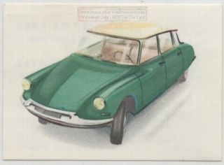 1960s Citroen Id 19 Berline French Car Automobile Vintage Ad Card