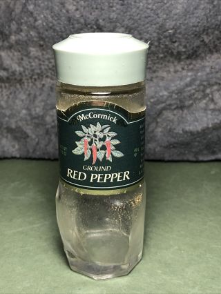 Vintage Mccormick | Spice Jar | Green Lid | Ground Red Pepper | Empty