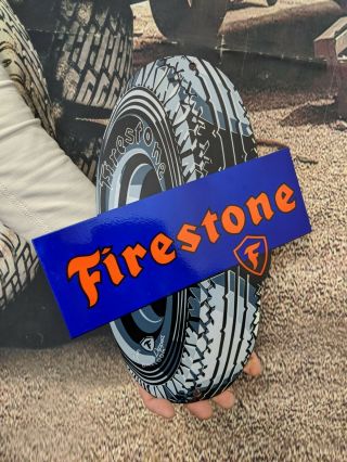 Old Vintage Heavy Firestone Tire Service Porcelain Metal Gas Oil Sign Tires Auto