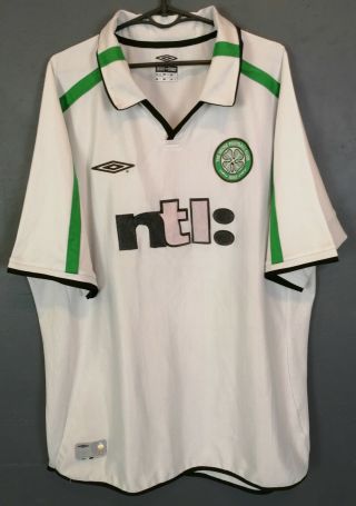 Vintage Umbro Fc Celtic 2001/2002 Scotland Soccer Football Shirt Jersey Size 2xl