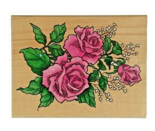 Classic Roses Flowers Vintage 1997 Stampendous R031 Rubber Stamp