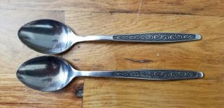 2 Antique,  Vintage Collectible Tea Spoons,  6.  25 " Stainless Steel - China