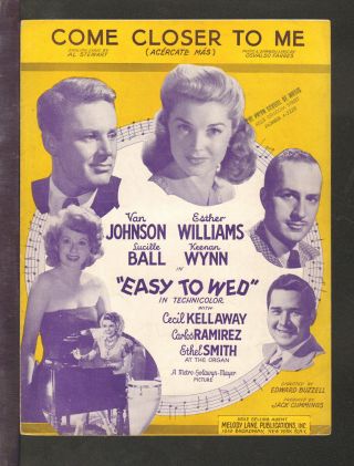 Easy To Wed 1946 Come Closer To Me Lucille Ball Movie Vintage Sheet Music