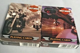 2002 Harley - Davidson Motorcycles Playing Cards 2 Decks Pre - Owned