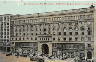The Emporium San Francisco,  Ca Store,  Street Scene C1910s Vintage Postcard