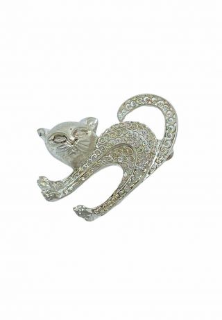 Vintage Alice Caviness Sterling Silver Germany Cat Brooch Pin