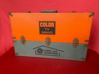 Vintage Ge Electron Vacuum Tube Carrying Case Caddy Radio Color Tv