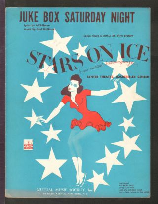 Stars On Ice 1942 Juke Box Saturday Night Show Vintage Sheet Music Q11