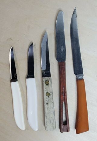 Kitchen Knife Knives Stainless 5 Count Assorted Sizes Vintage Retro Collectible